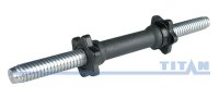 гриф гантельный titan ф26х5 мм, l-450 мм, с мягкой обрезиненной ручкой, з/г